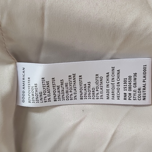 Good American Neutral Plaid Shacket Size 00/0 - Picture 9 of 11